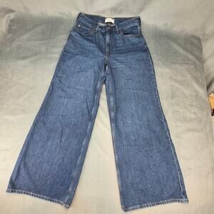Abercrombie Fitch Y2K The Wide Leg High Rise Wide Leg Jeans Dark Wash Size 30/10